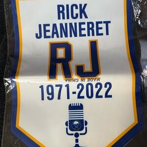 Buffalo Sabres Rick Jeanneret Mini Banner Banner Raising Ceremony 2022